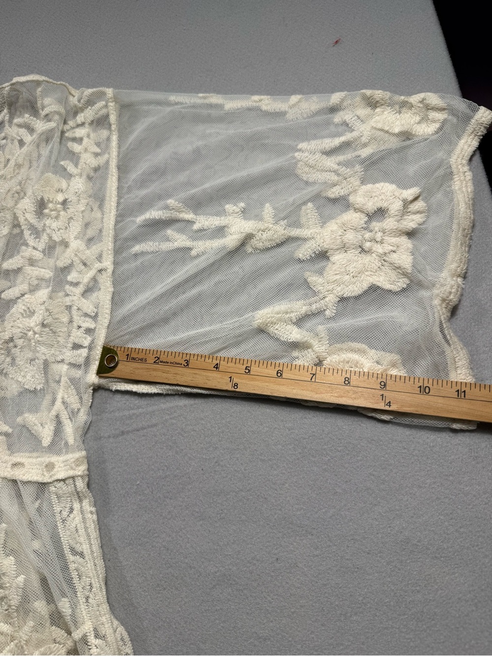 New LC Lauren Conrad One Size Ivory Sheer Embroidered Kimono Romantic Vacation - Picture 7 of 8